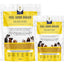 Two packages of 'Feel Good Doggo Golden Years' pet food on a white background